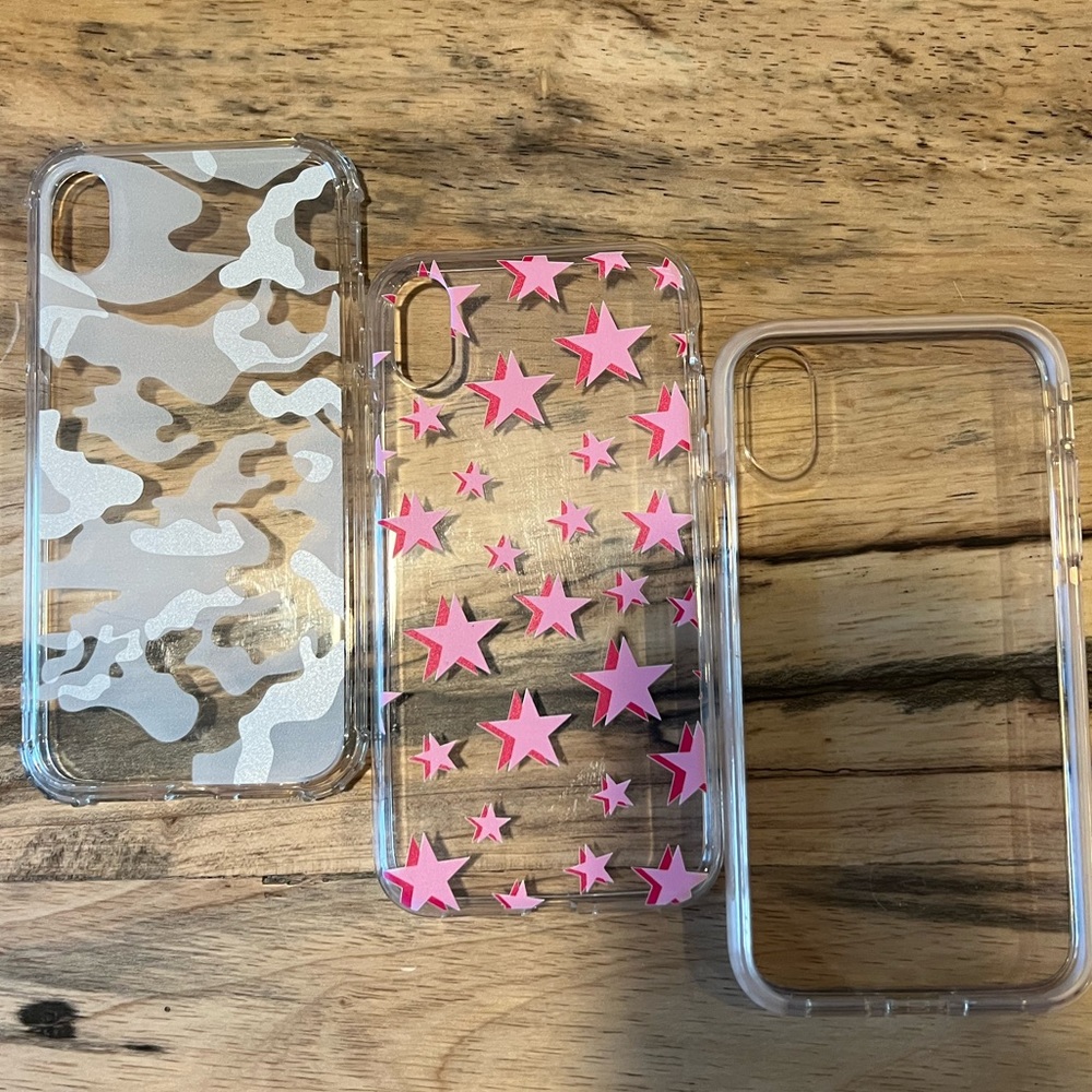 iPhone XR Phone Cases Set of 3 Stars Camouflage and Clear